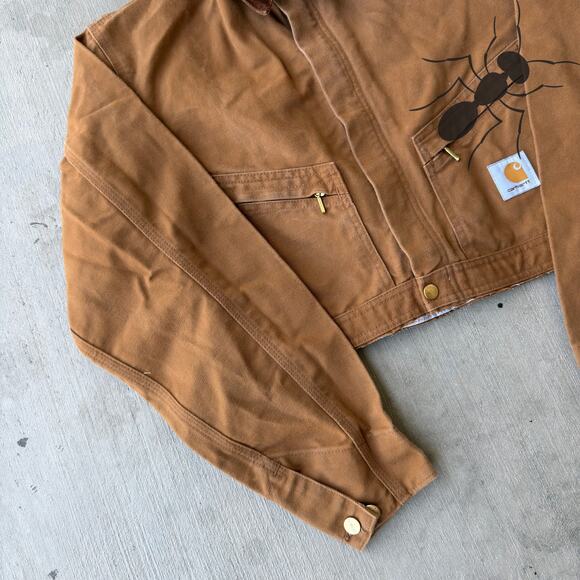 Carhartt brown cropped Detroit style work wear jacket - Picture 2 of 8